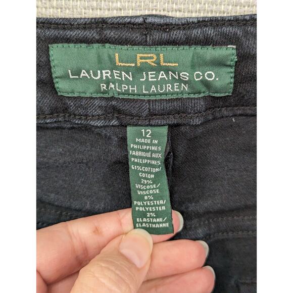 LRL Ralph Lauren Black Jeans Size 12 Heritage Jean Straight -0424B166 - Picture 3 of 9